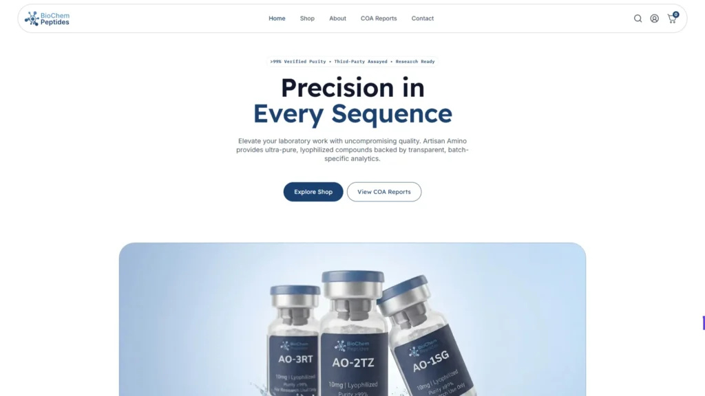 BioChem Peptides — US Research Peptide Store with COA Reports Hub