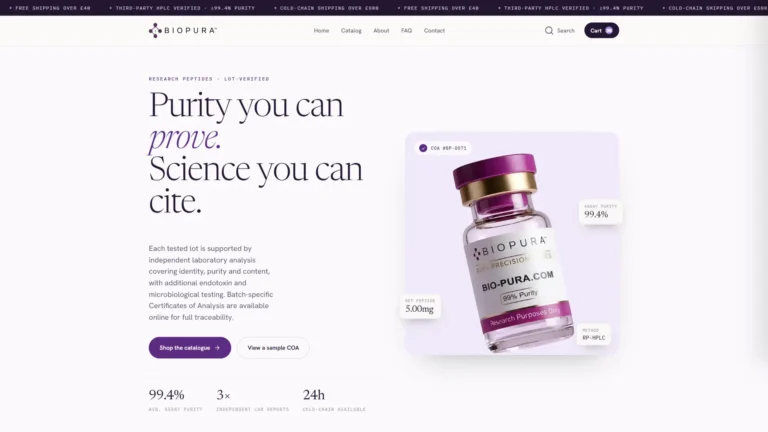 BioPura — Lot-Verified Peptide WooCommerce Store (COA & Compliance)
