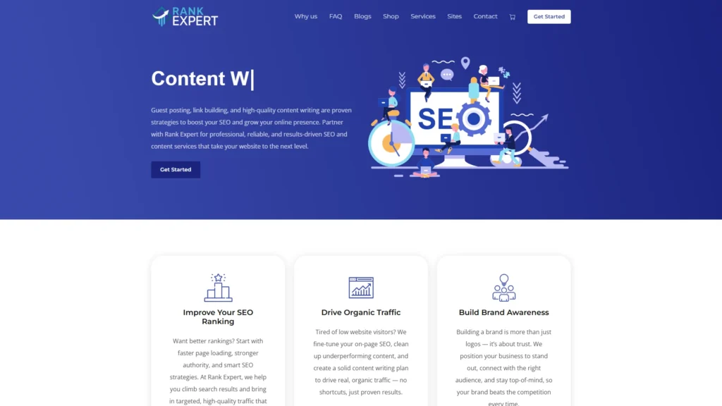 Rank Expert — SEO Agency Site With a Storefront Attached