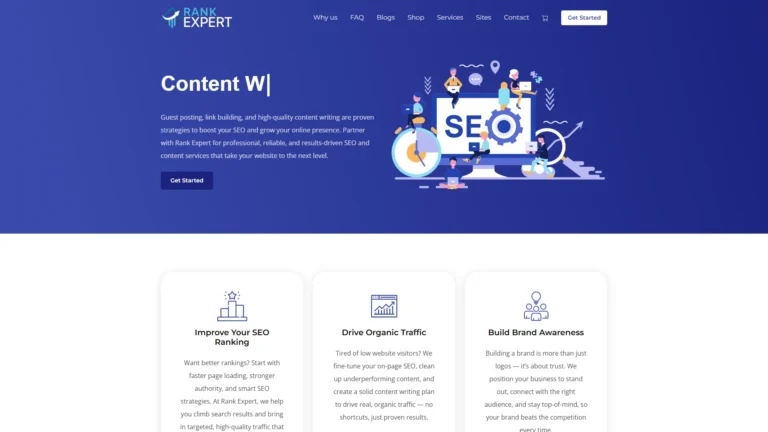 Rank Expert — SEO Agency Site With a Storefront Attached